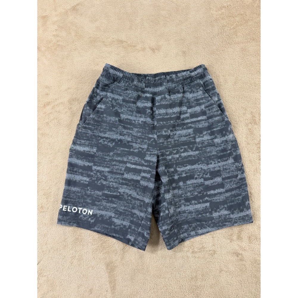 Lululemon Peloton Pace Breaker Shorts Mens S Grey Black Print Lined AthleticEUC